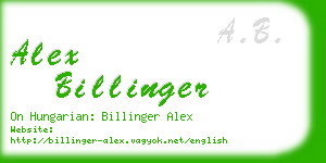 alex billinger business card